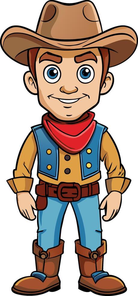 cartoon cowboy character vector
