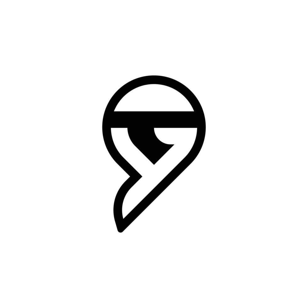 Alphabet Initials logo GY, YG, G and Y vector