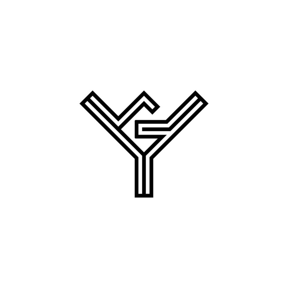 Alphabet Initials logo GY, YG, G and Y vector
