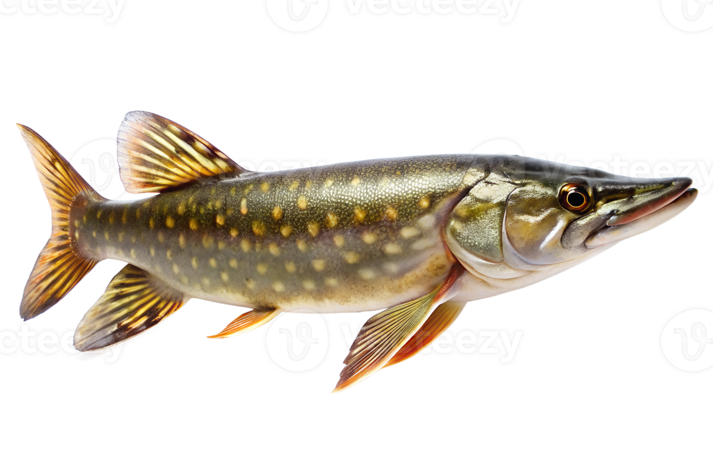 gädda fisk isolerat på transparent bakgrund. png