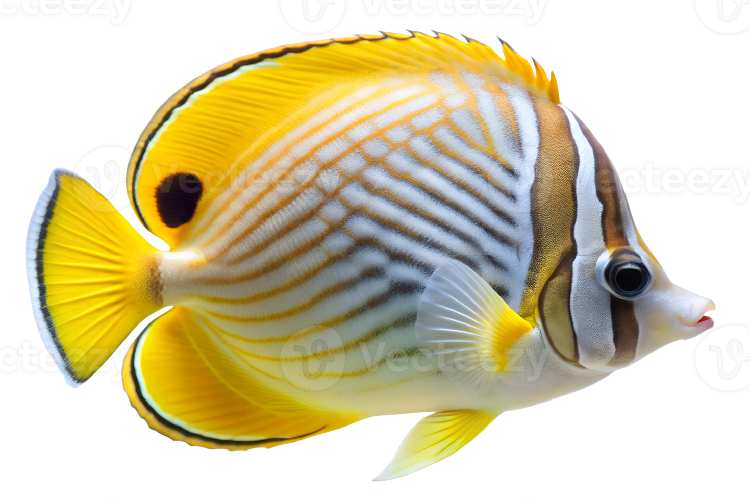 Melon butterfly fish isolated on transparent background. png