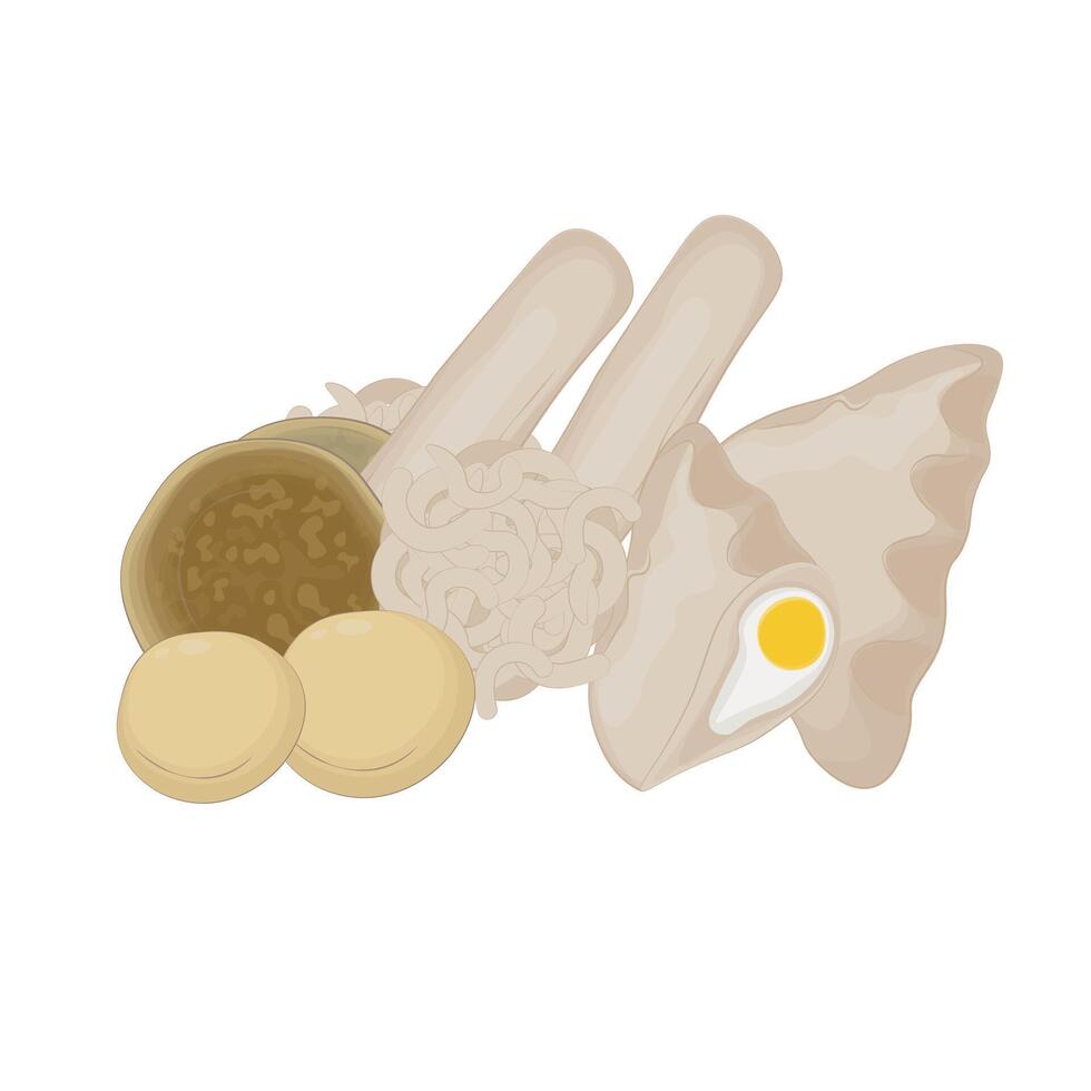 Types of pempek vector