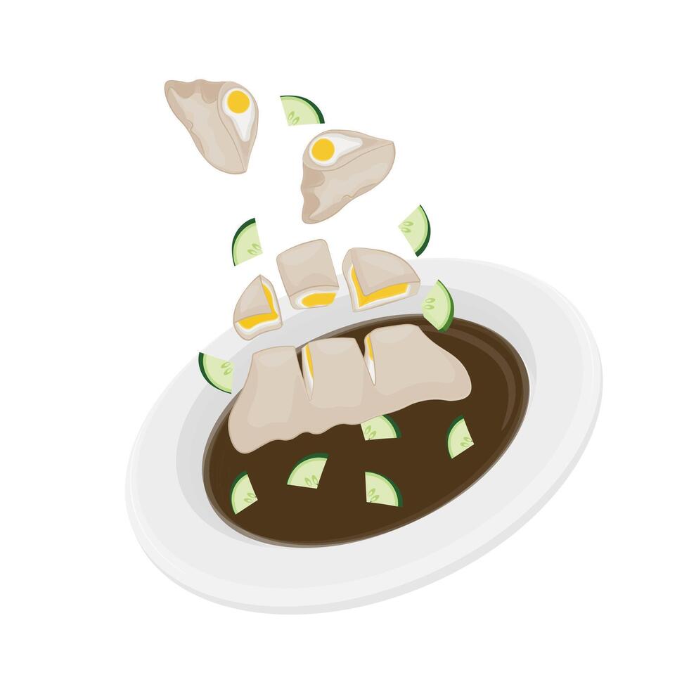 Levitation Pempek Kapal selam vector