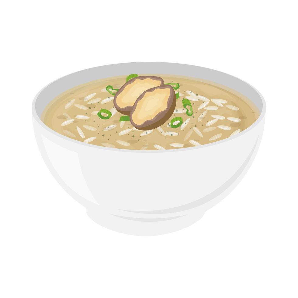 Jeonbokjuk Rice porridge with abalone vector