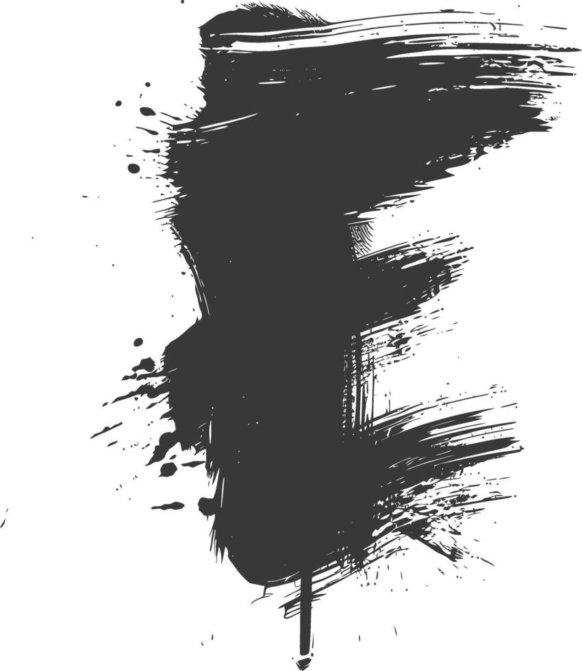 Silhouette brush stroke black color only vector