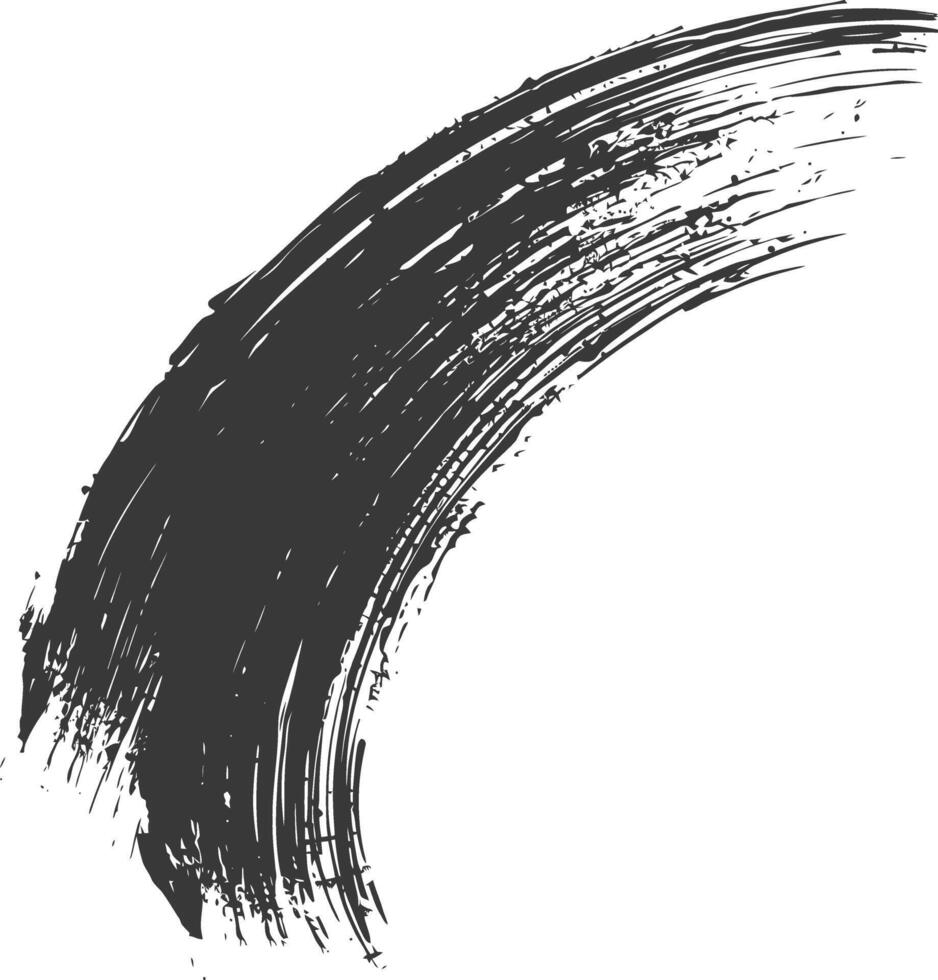 Silhouette brush stroke curved black color only vector