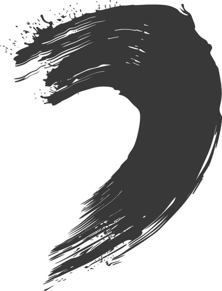 Silhouette brush stroke black color only vector