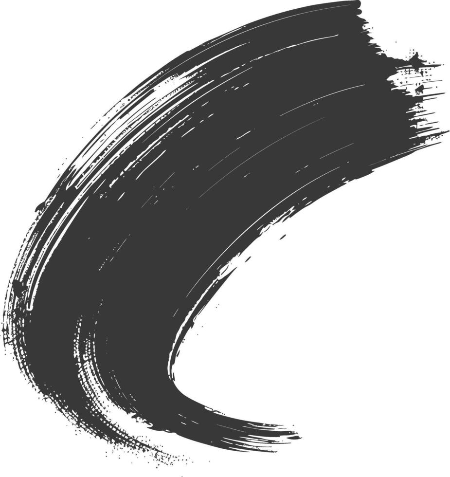Silhouette brush stroke black color only vector