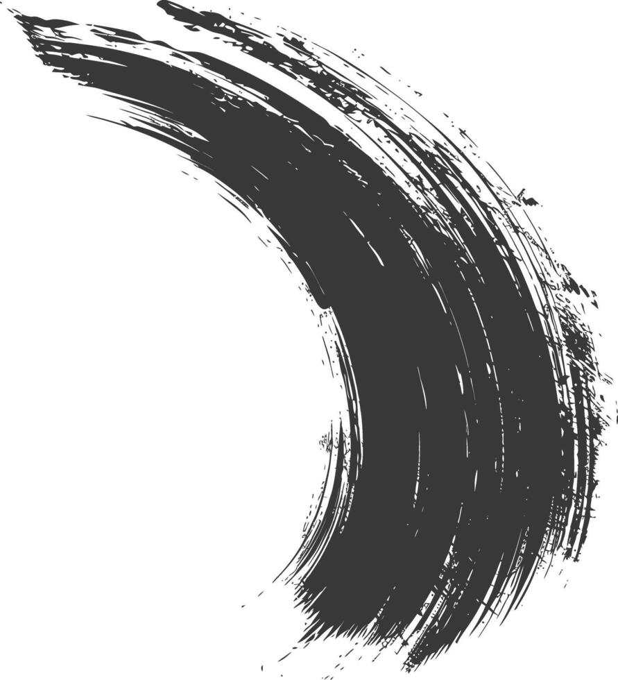 Silhouette brush stroke curved black color only vector