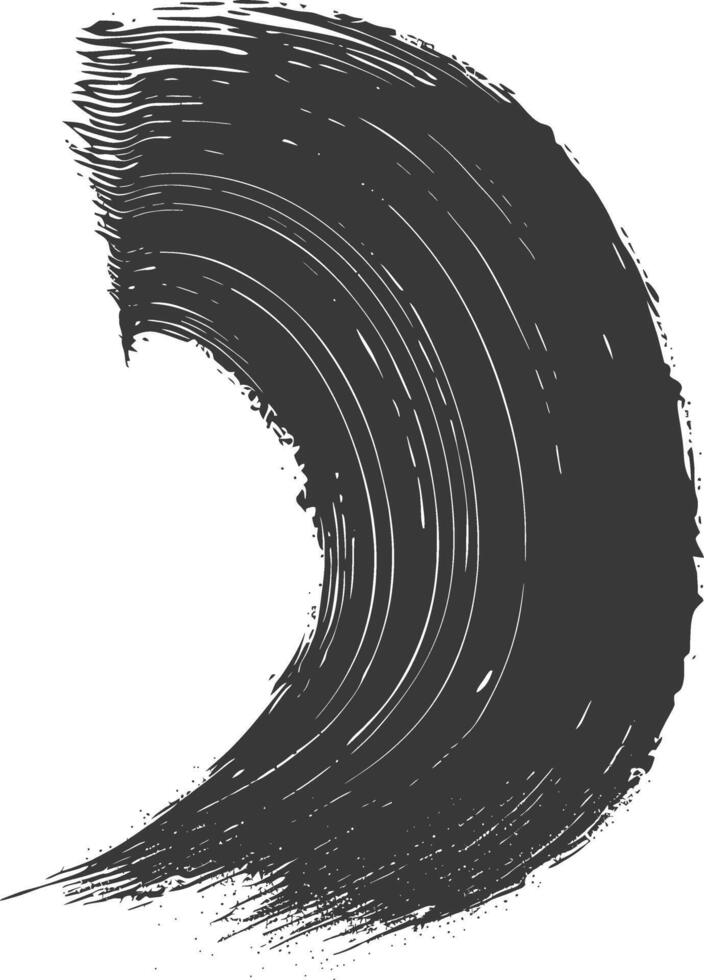 Silhouette brush stroke curved black color only vector