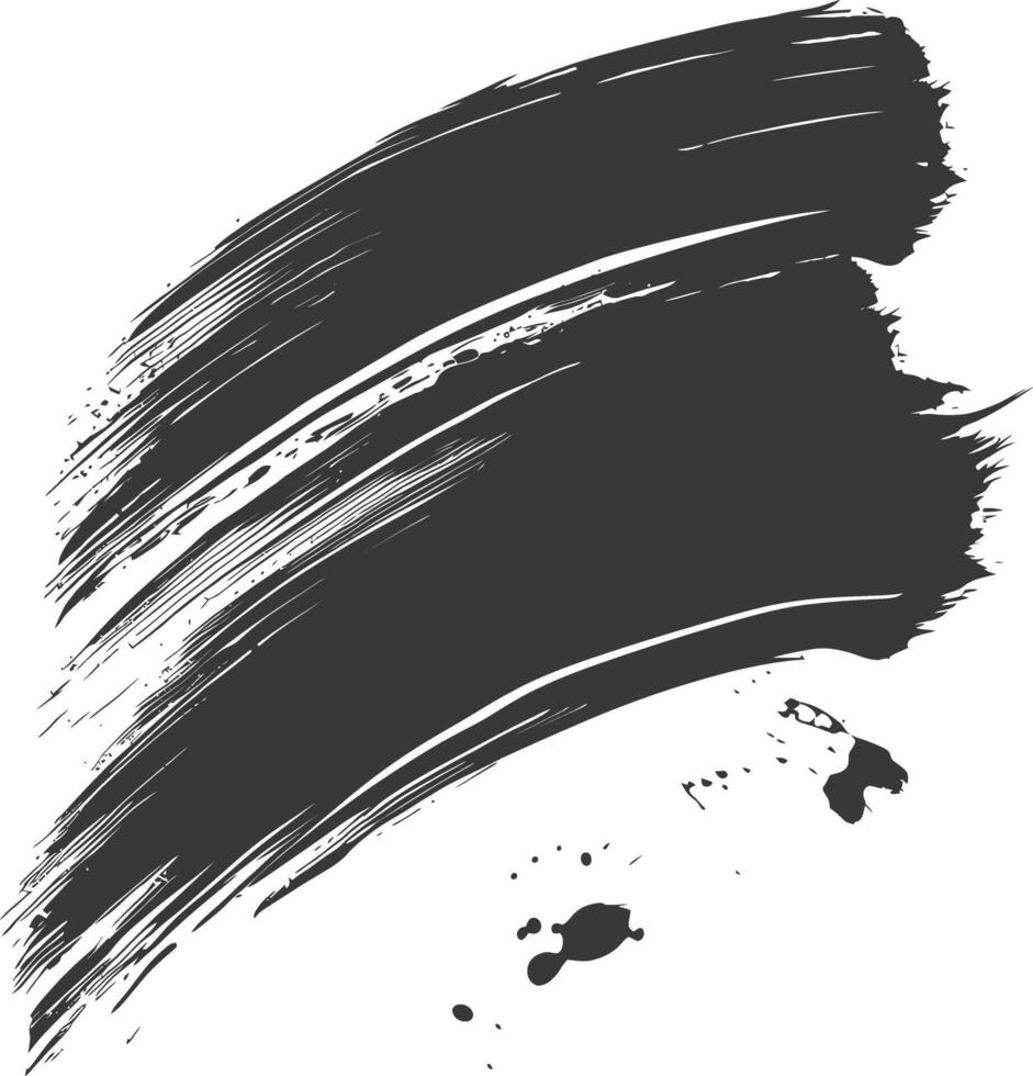 Silhouette brush stroke black color only vector