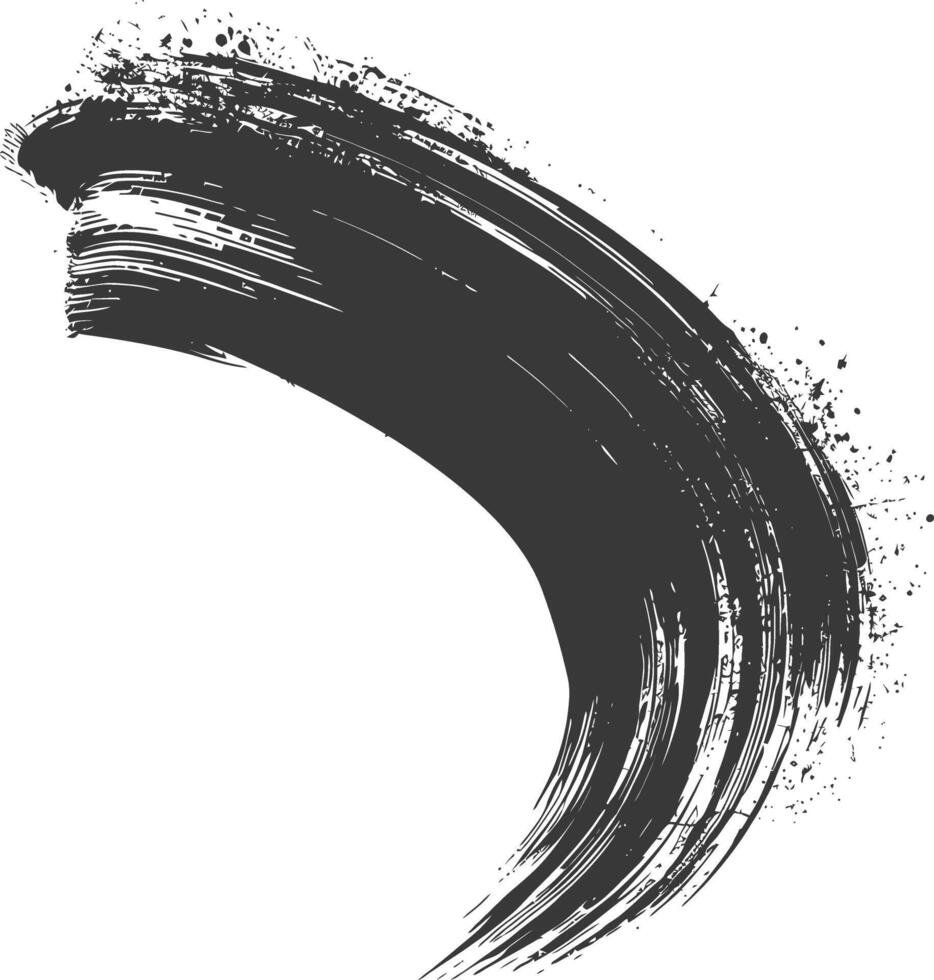 Silhouette brush stroke curved black color only vector