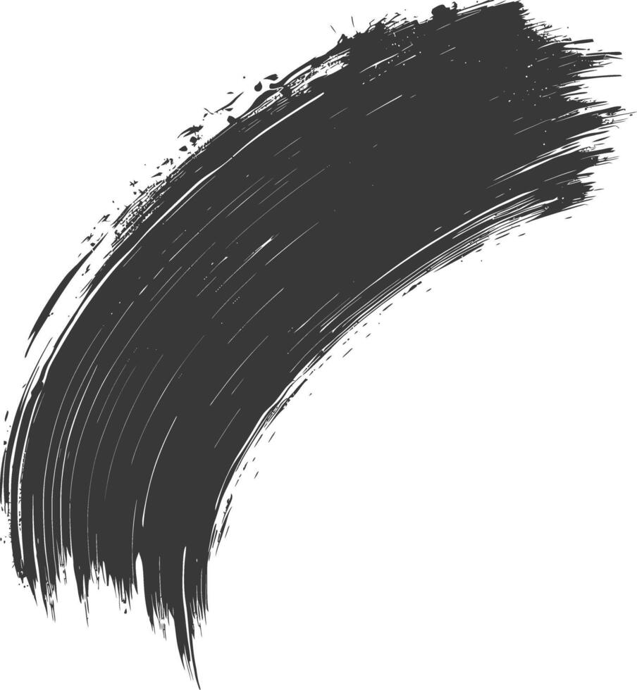 Silhouette brush stroke curved black color only vector