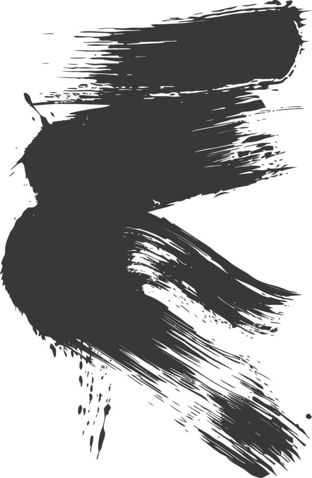 Silhouette brush stroke black color only vector