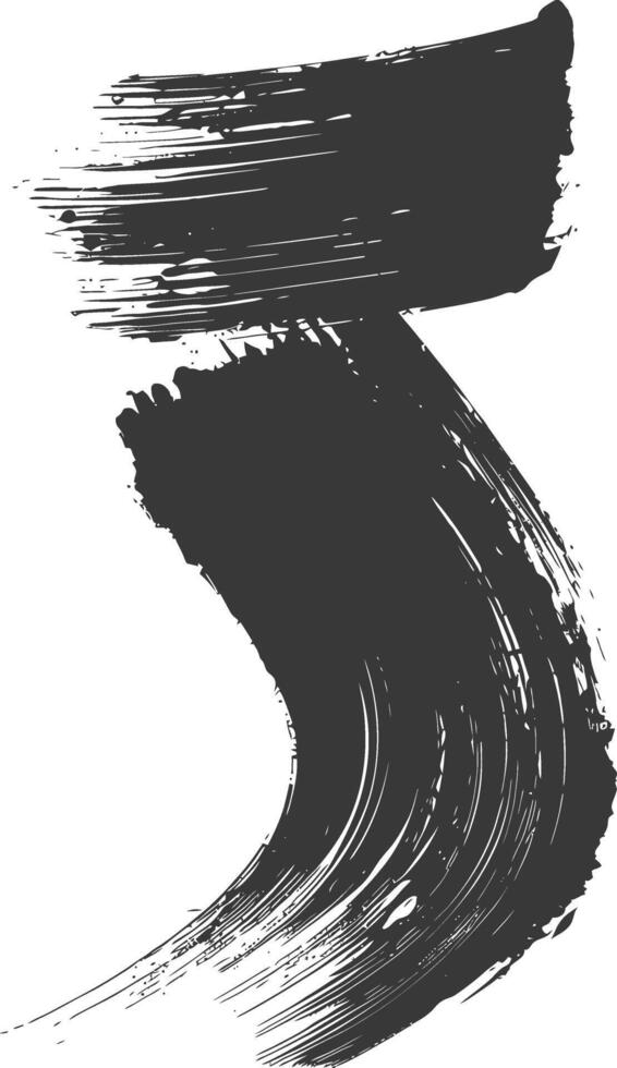 Silhouette brush stroke black color only vector