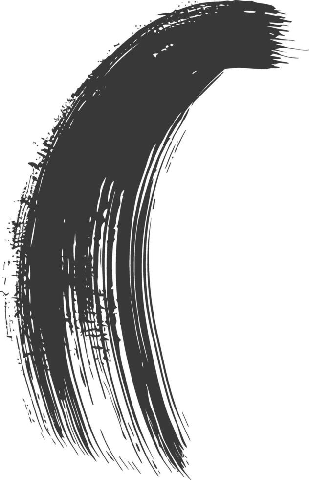 Silhouette brush stroke curved black color only vector