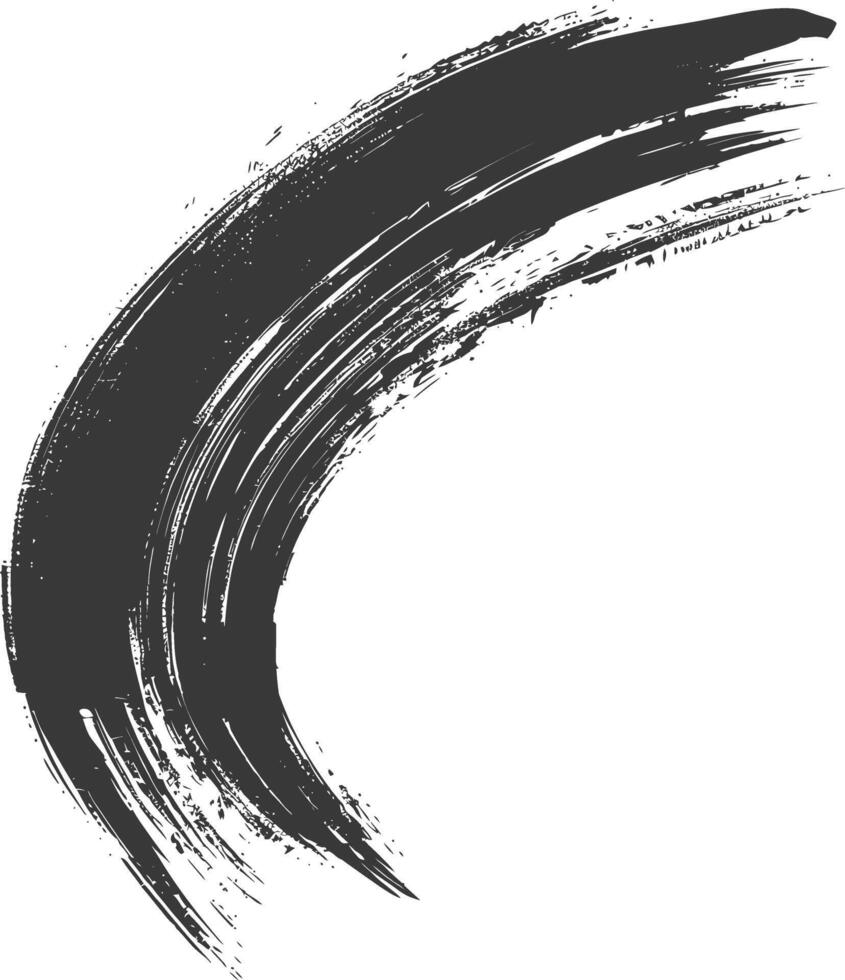 Silhouette brush stroke curved black color only vector