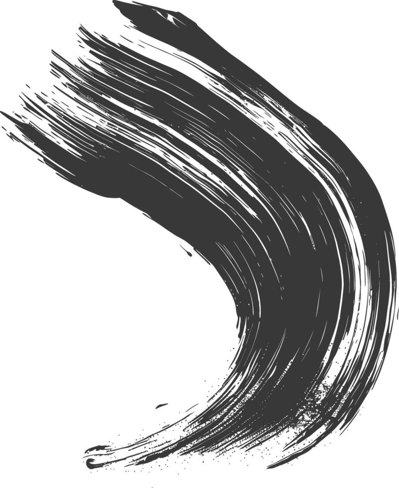 Silhouette brush stroke curved black color only vector