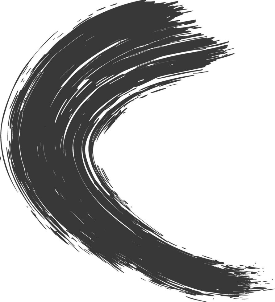 Silhouette brush stroke curved black color only vector