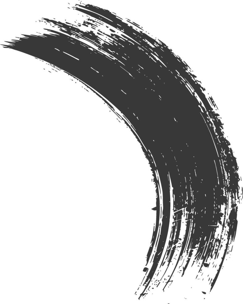 Silhouette brush stroke curved black color only vector