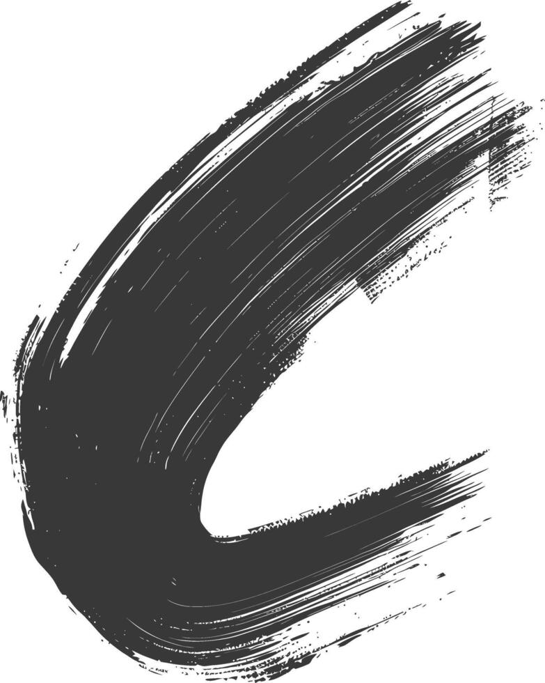 Silhouette brush stroke curved black color only vector