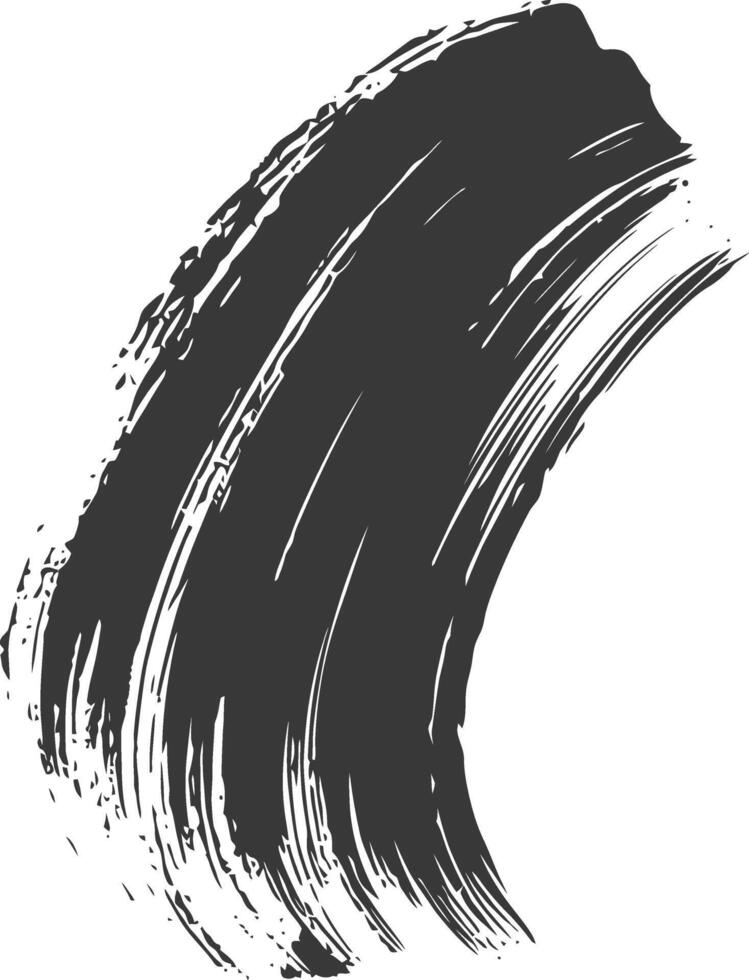 Silhouette brush stroke curved black color only vector
