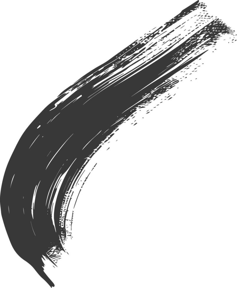 Silhouette brush stroke curved black color only vector