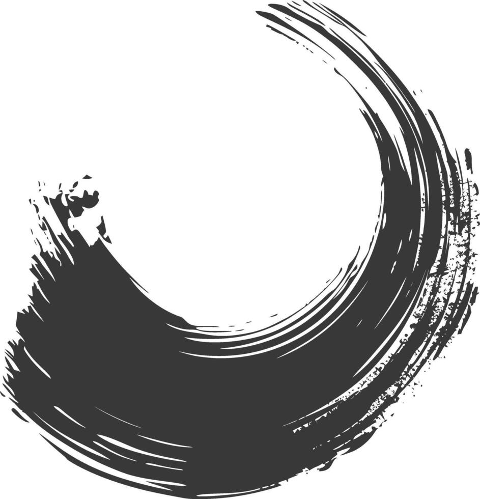 Silhouette brush stroke curved black color only vector