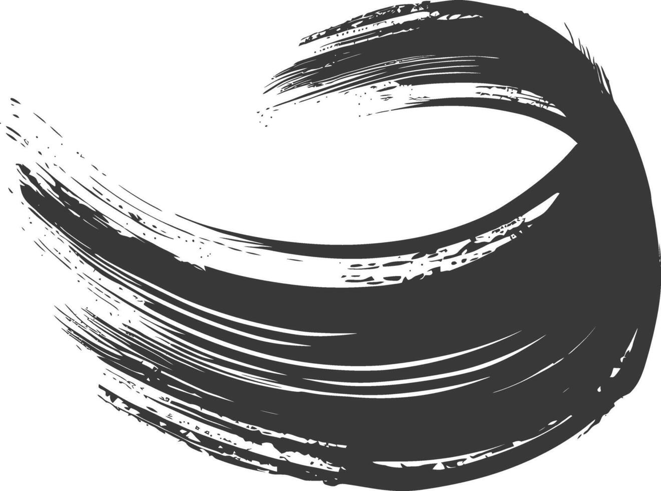 Silhouette brush stroke curved black color only vector