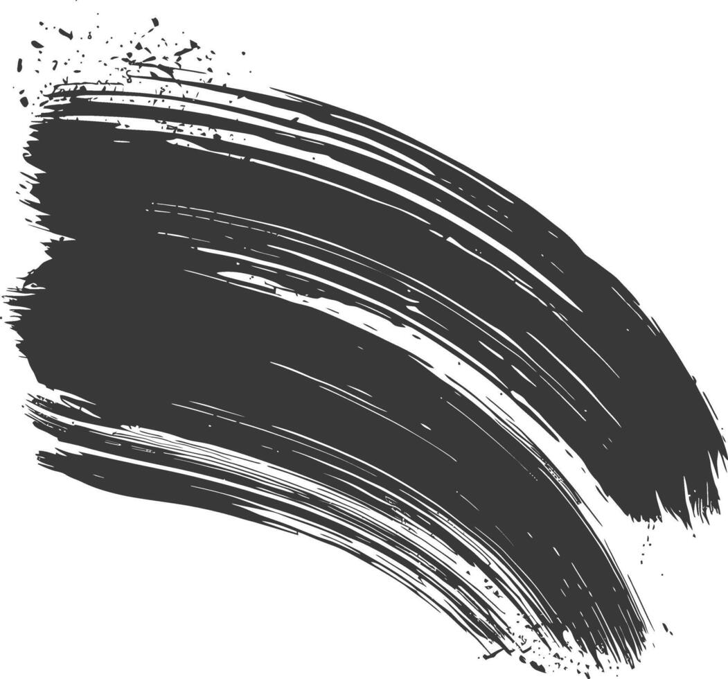 Silhouette brush stroke curved black color only vector