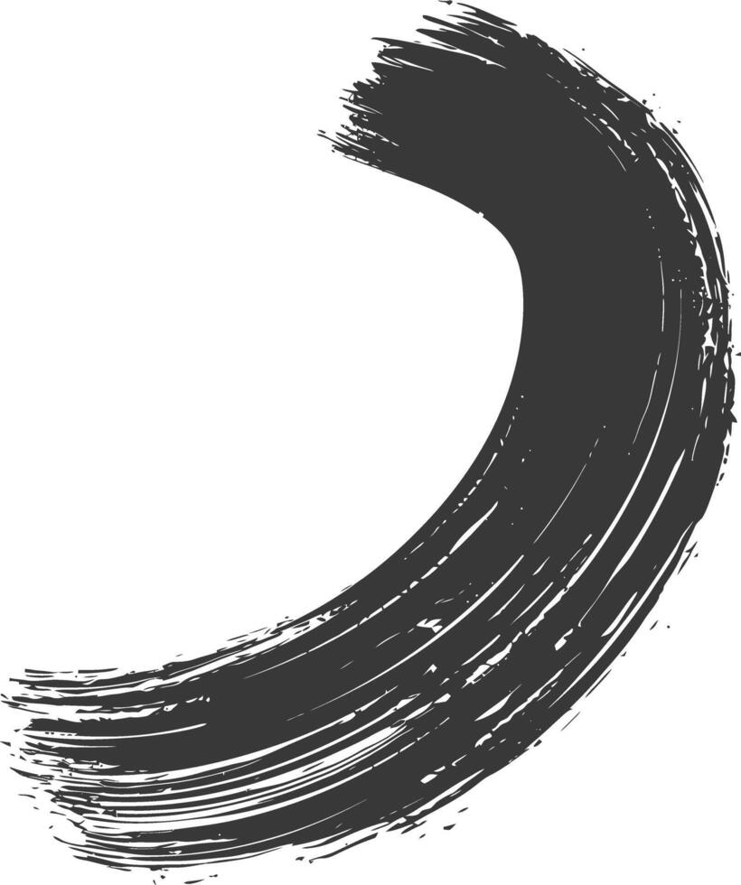 Silhouette brush stroke curved black color only vector