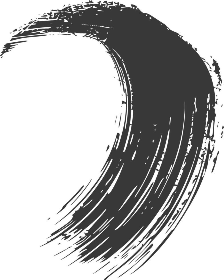 Silhouette brush stroke curved black color only vector