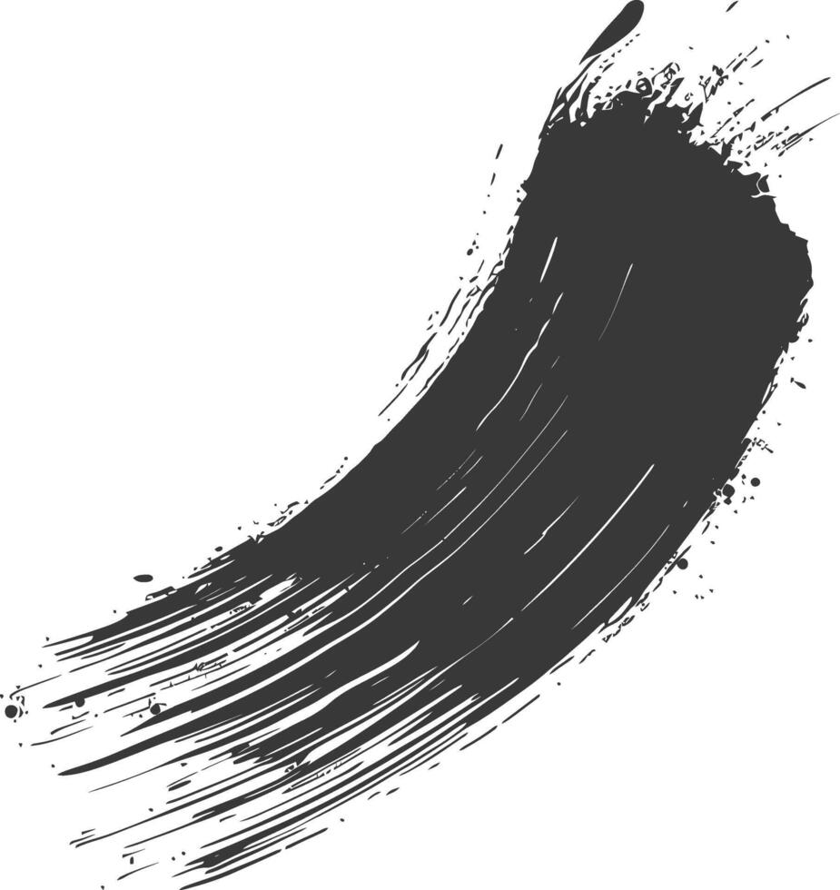 Silhouette brush stroke curved black color only vector