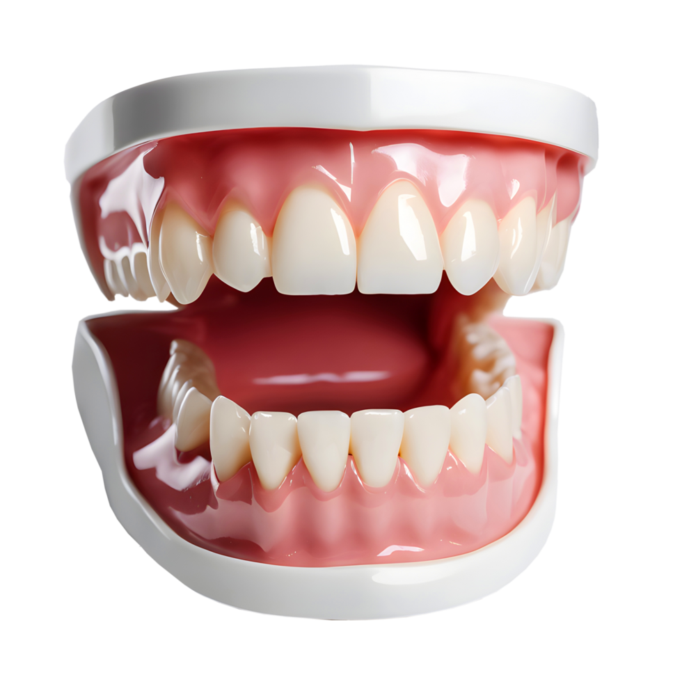 Dentistry for gums with dentures and dental implants. AI-Generated png