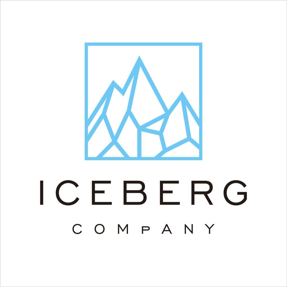 iceberg geometric logo design template vector