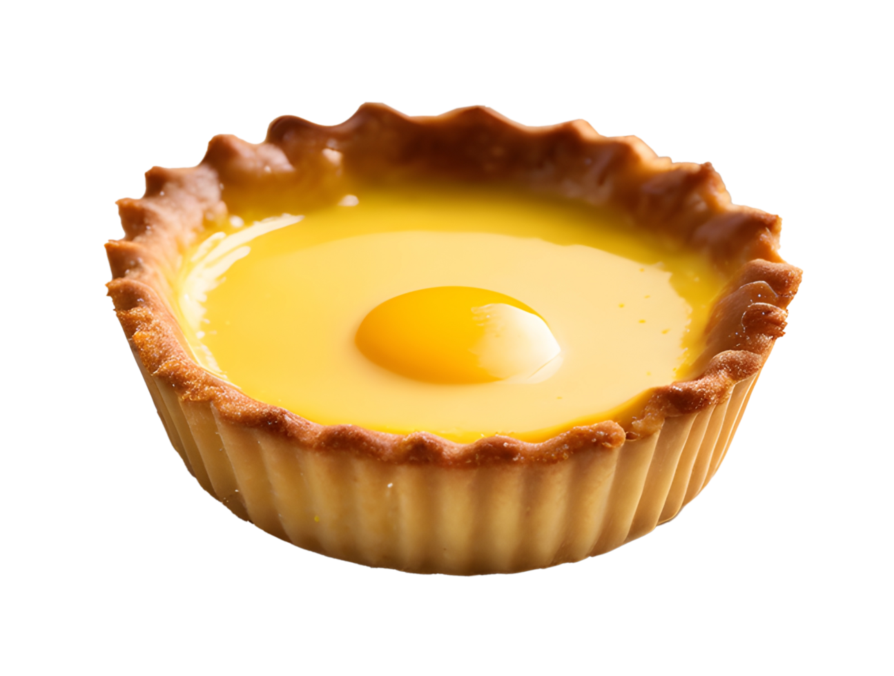 Sweet homemade bakery egg custard tart baked and dessert. AI-Generated png