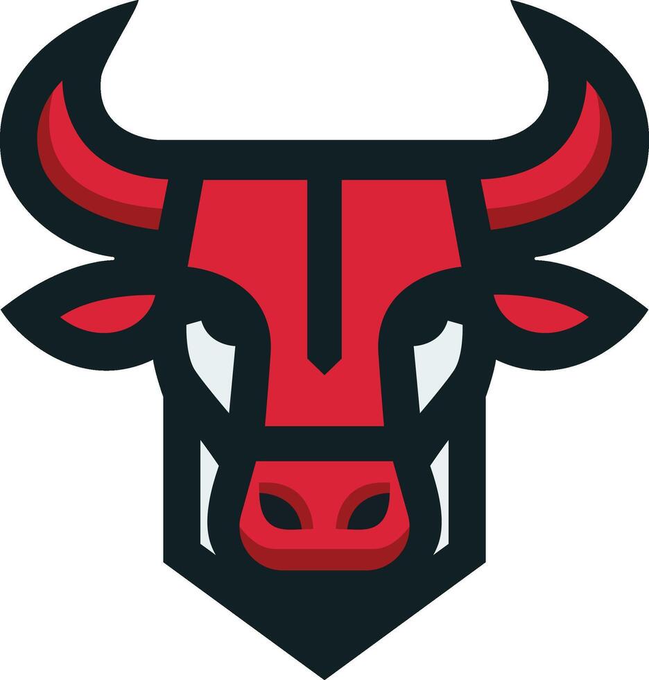 un toro cara con cuernos logo vector
