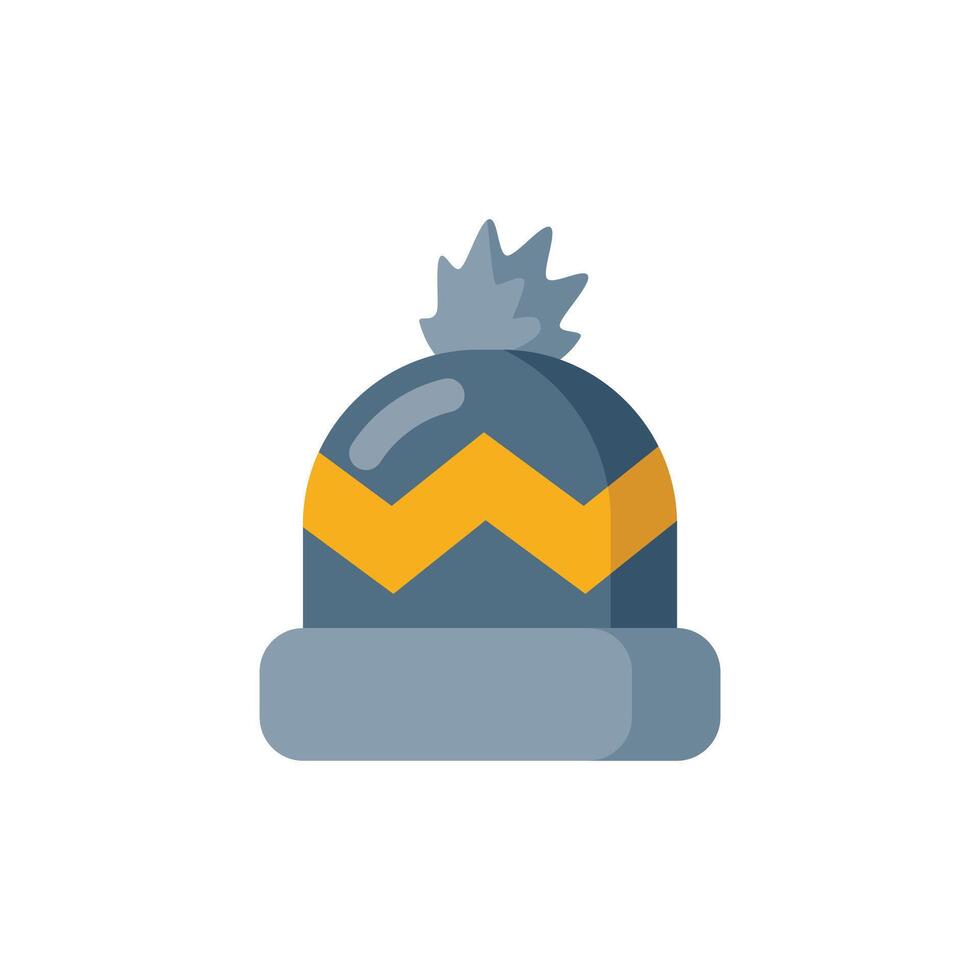 Cold Hat Flat Icon - Autumn Season Icon Illustration Design vector