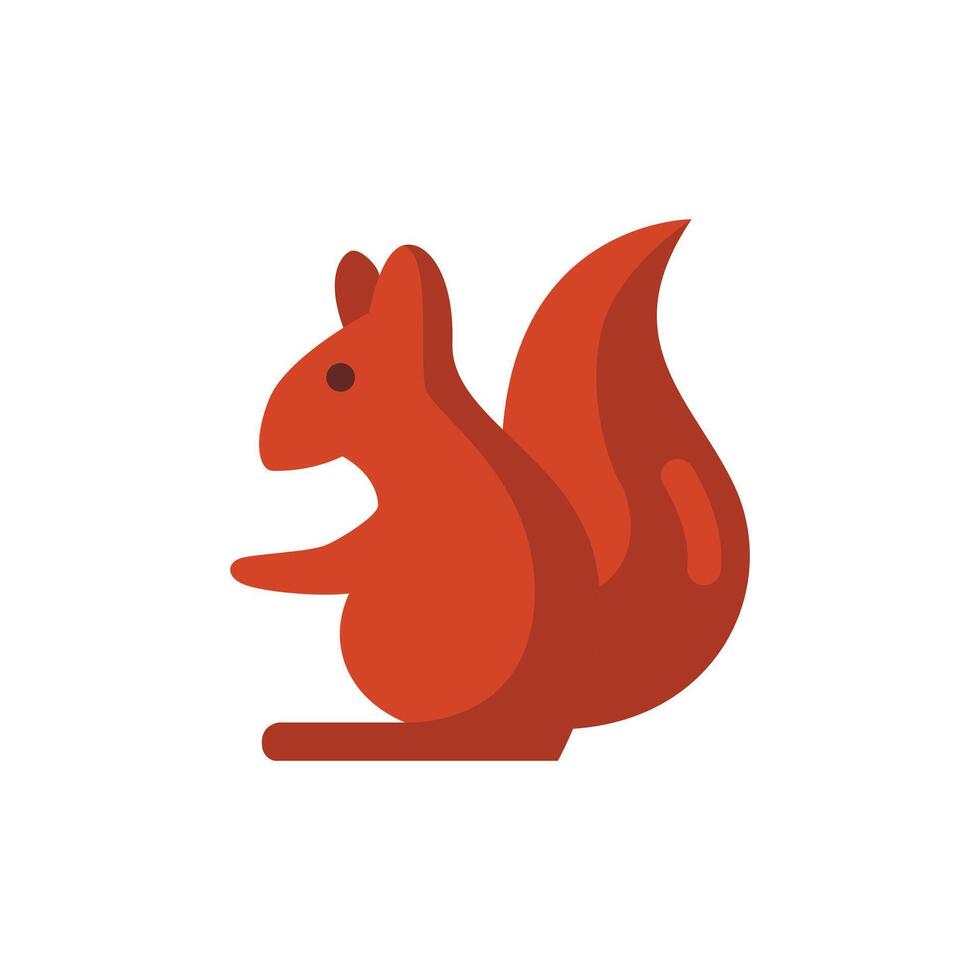 Squirrel Flat Icon - Autumn Season Icon Illustration Design vector