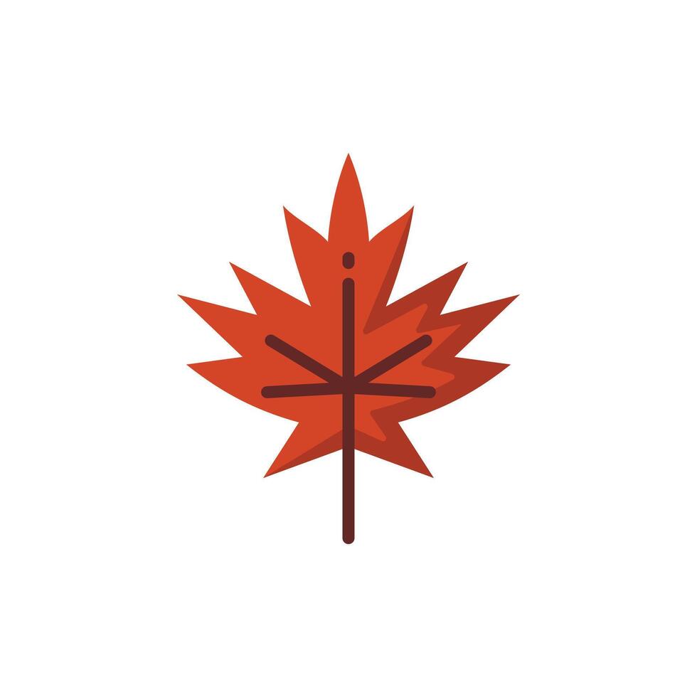 Maple Leaf Flat Icon - Autumn Season Icon Illustration Design vector