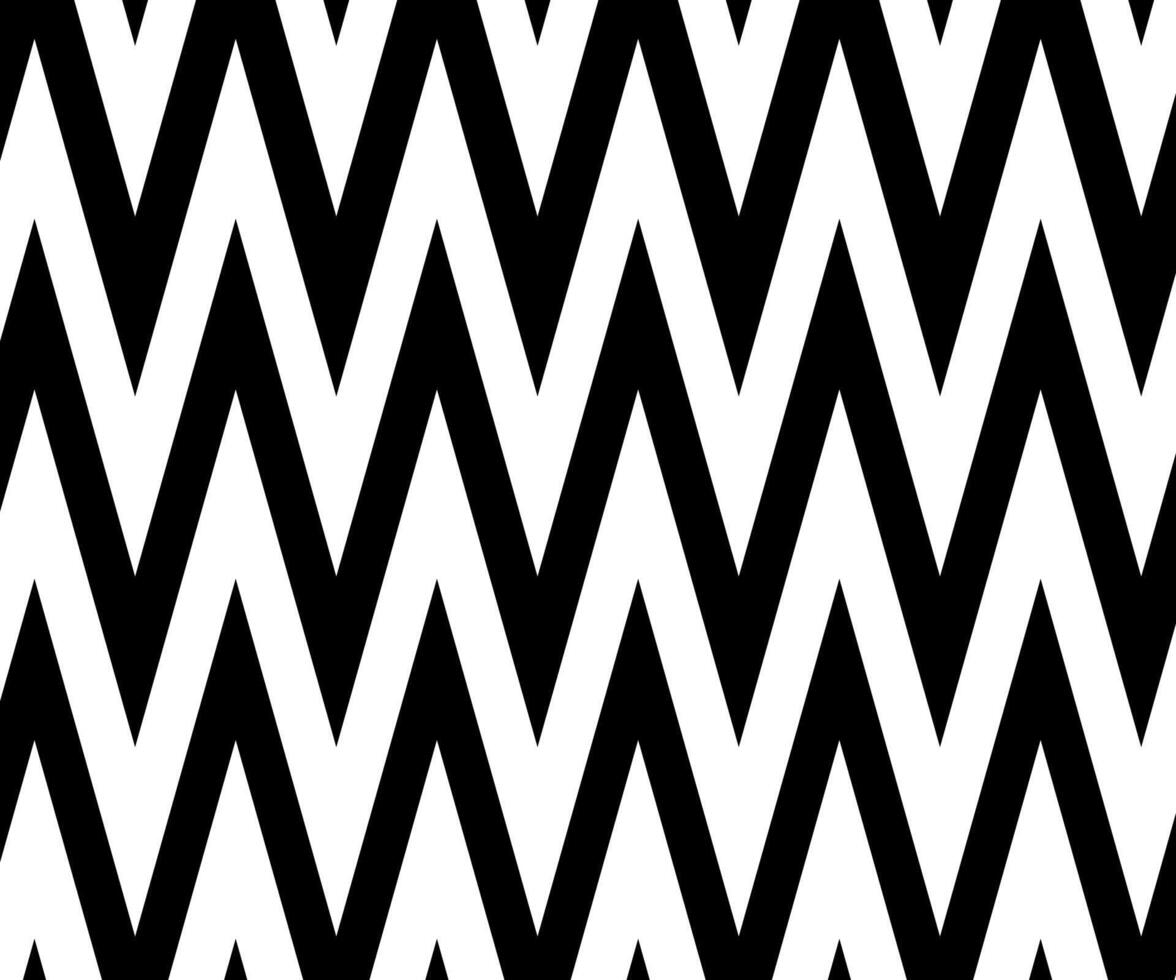 Zig Zag lines pattern. Black wavy line on white background. Abstract wave, illustration vector