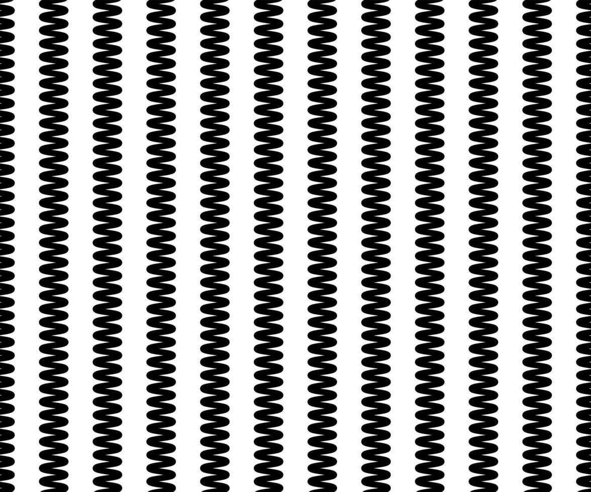 Zig Zag lines pattern. Black wavy line on white background. Abstract wave, illustration vector