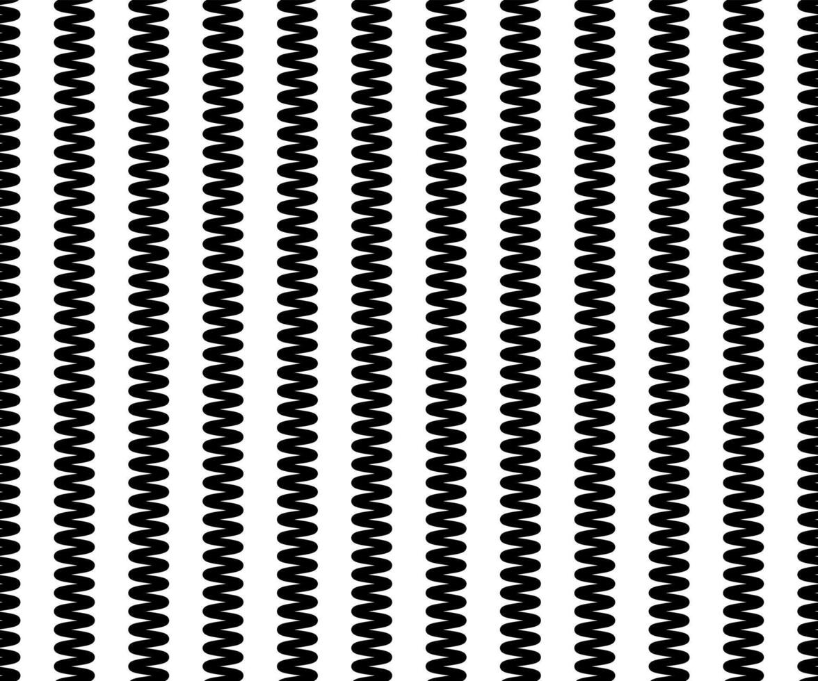 Zig Zag lines pattern. Black wavy line on white background. Abstract wave, illustration vector