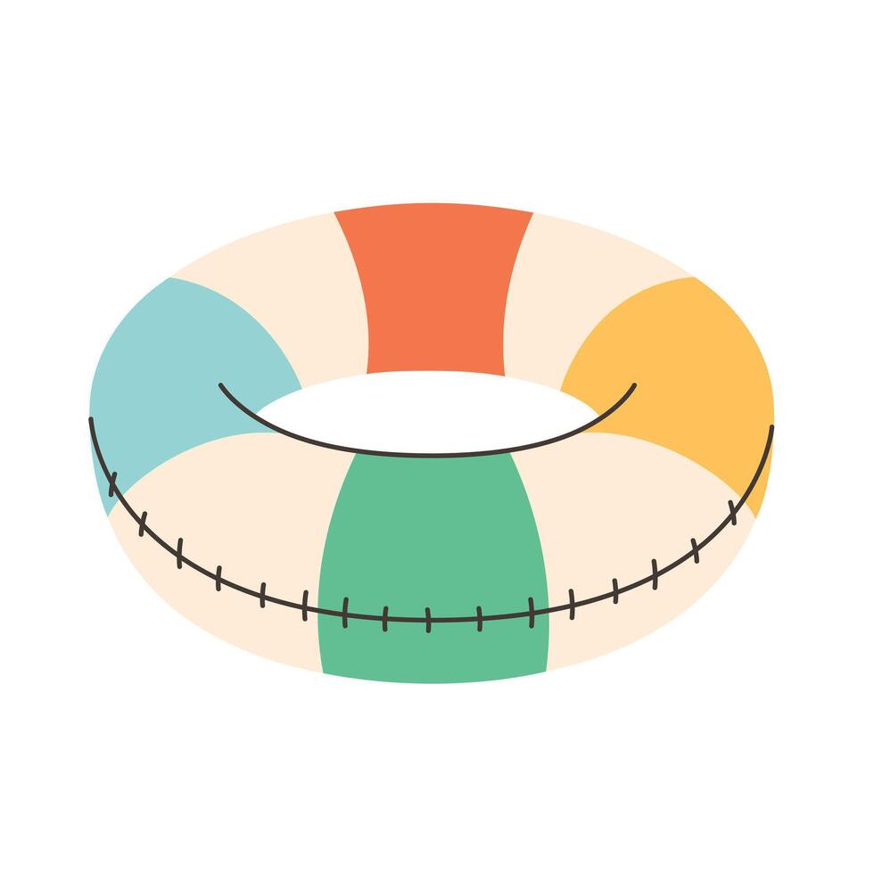 Inflatable swimming ring. Rubber ring. Summer beach vacation. Inflatable pool toy. vector