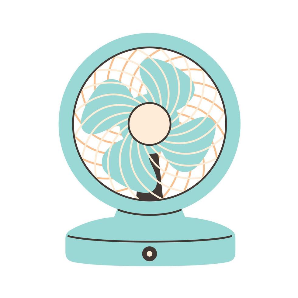 Modern portable fan. Table fan, hand fan. Mini electric fan vector