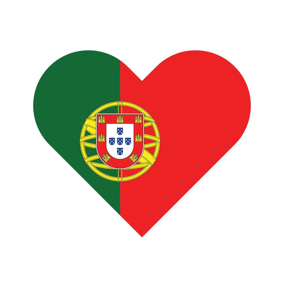 National Flag of Portugal. Portugal Flag. Portugal Heart flag. vector