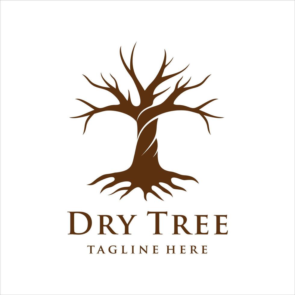 Dry tree icon logo template on white background vector