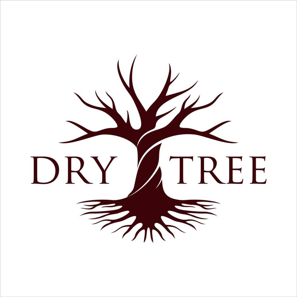 dry tree silhouette logo template vector