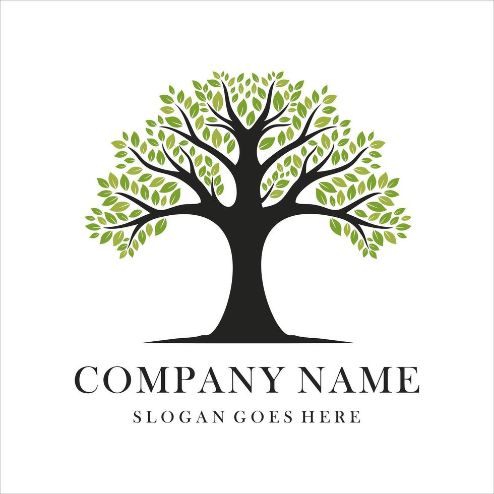 Tree company logo design template vector