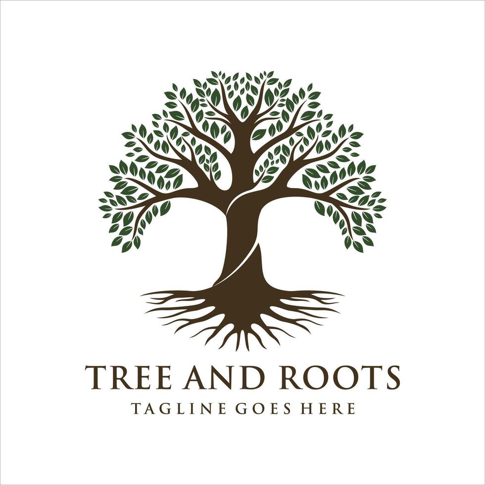 Tree and root company logo design vector